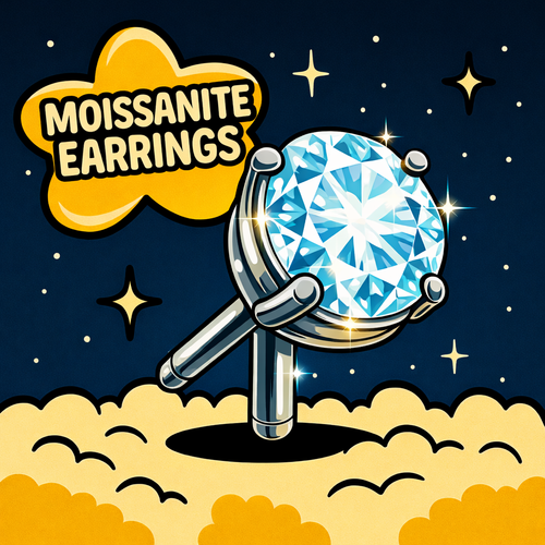 Moissanite Stud Earrings 5.5mm (SHIPPED)